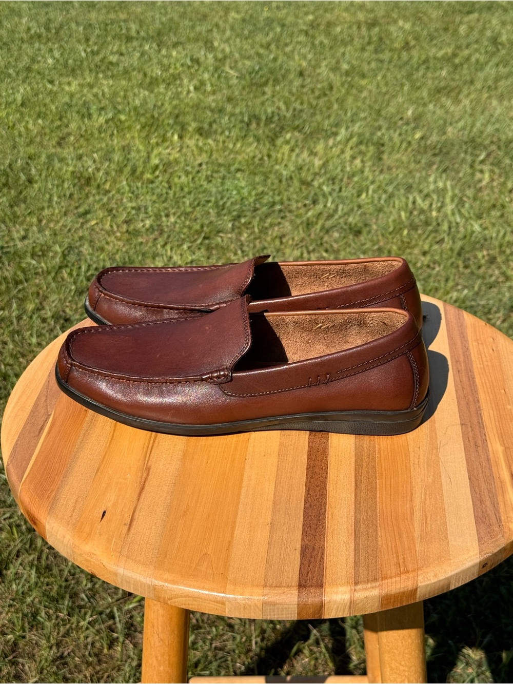 Men's Dockers Venetian Brown Leather Slip-On Loafers